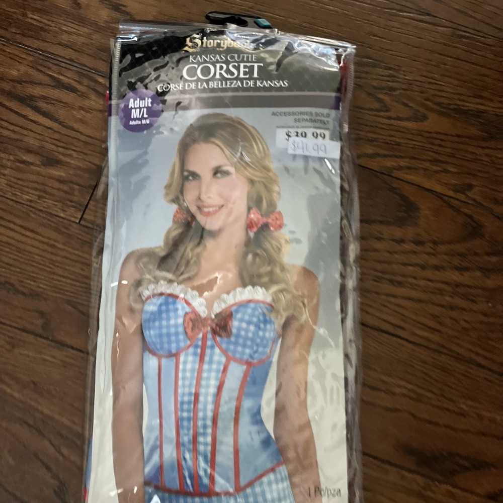 Amscan Storybook Kansas Cutie Corset Costume M/L Wizard of Oz Dorothy Halloween